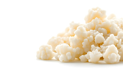 Healthy food for longevity and lifestyle medicine concept. Close-up of kefir grains highlighting fermentation for health benefits.