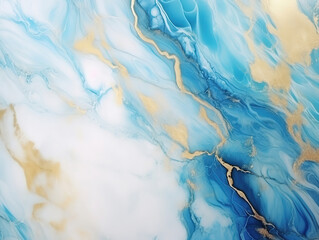 Chic Gold and Blue Toned Marble Wallpaper, Perfect for Sophisticated Decor