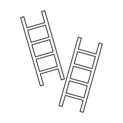 Ladder vector icon. Household or work ladder glyph icon isolated on white background. Stair with step construction staircase. Vector illustration. eps 10