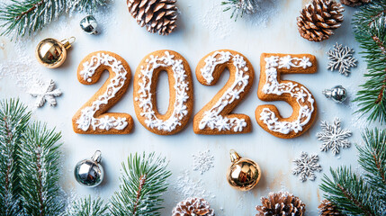2025 New Year Gingerbread Cookies Festive Decor