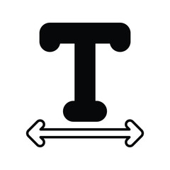 spacing glyph icon with white background vector stock illustration