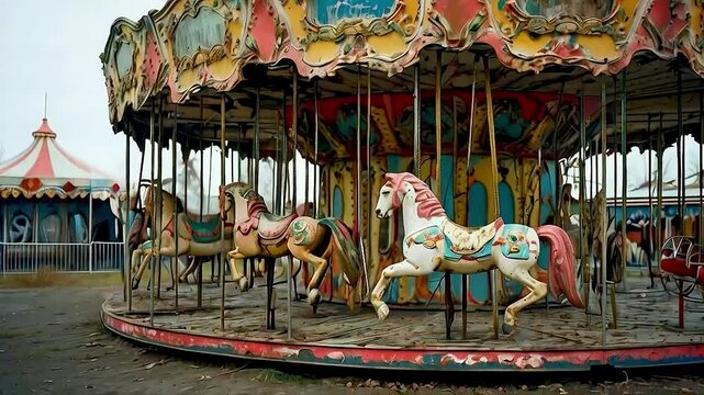 a carousel with horses on it