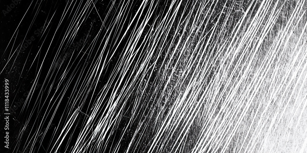 Aufkleber abstract white lines on black background dynamic texture