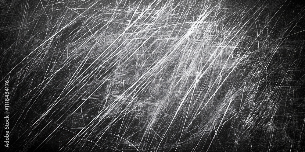 Poster abstract scratched surface with dynamic lines and contrasts in black and white