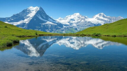 Stunning Mountain Reflection In Calm Alpine Lake