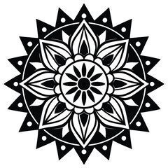 Black and White Mandala Vector Design for Artistic Projects, ai generated