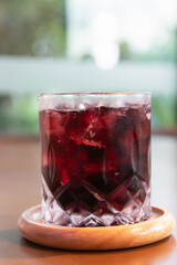 Chilled beverage served in a crystal glass.