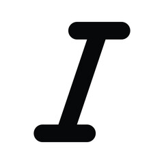 italic glyph icon with white background vector stock illustration