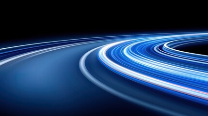 Fototapeta premium Abstract Blue Light Trails Curve Motion Speed
