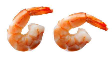 Delicious, juicy shrimp held by chopsticks,