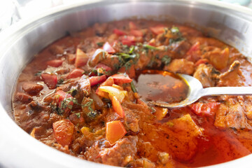 Aloo Do Pyarza is a popular South Asia dish made with potatoes, onions, and spices.