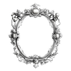Elegant Vintage Baroque Ornamental Engraved Floral Frame with Decorative Flourish Design