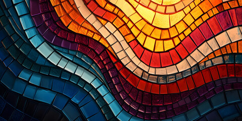 Fototapeta premium Vibrant abstract design with colorful wavy lines