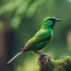 Obraz premium Green Bird Closeup