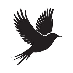 Obraz premium bird flying silhouette vector isolated on white