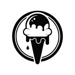 unique minimal ice cream, pizza logo vector art design