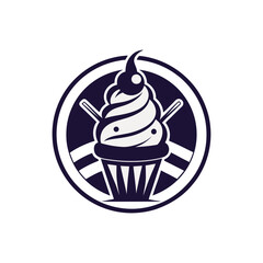 unique minimal ice cream, pizza logo vector art design