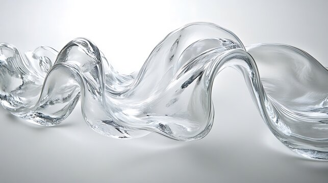 Sculptural Glass Wave Abstract Art Piece