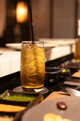 Refreshing beverage served in a stylish glass.