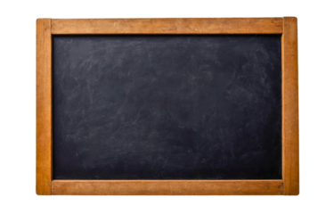 Old blank blackboard isolated on transparent background