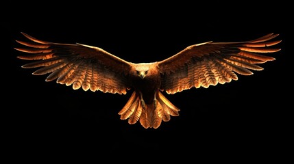 Naklejka premium Majestic hawk in flight, showcasing its powerful wingspan.