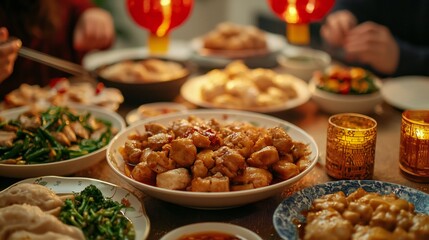 Delicious Chinese New Year Family Dinner Feast Festive Food