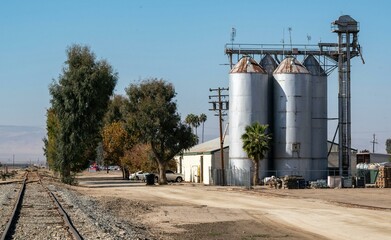 Obraz premium grain silos in the morning