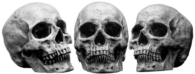 Mock-up of a human skull on an isolated background