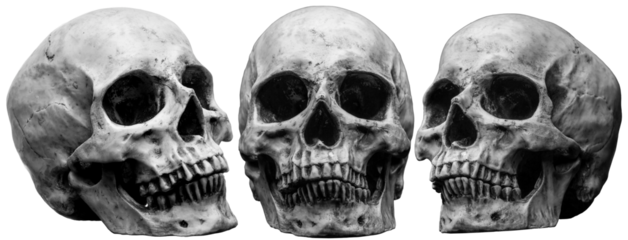 Mock-up of a human skull on an isolated background