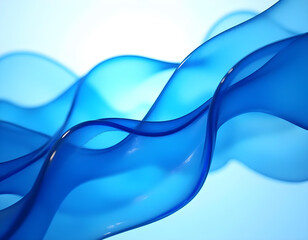 Obraz premium Bold blue abstract wavy lines contrasting sharply against a deep white background, with varying thicknesses to add depth and texture 1