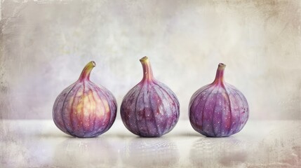 Obraz premium Three purple figs