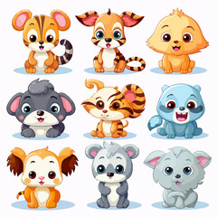 Collection of Cute Animal Cartoon Characters | Animal Illustrations for Kids Books, Storytelling, and Education