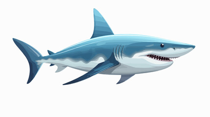Fototapeta premium Colorful Shark Cartoon Vector Illustration for Kids on White Background