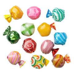 Delightful colorful candy a solid with transparent background for enhanced visual appeal