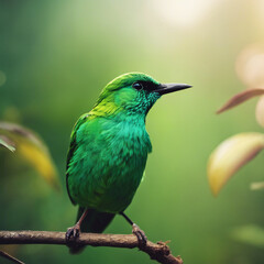 Obraz premium Green Bird Closeup