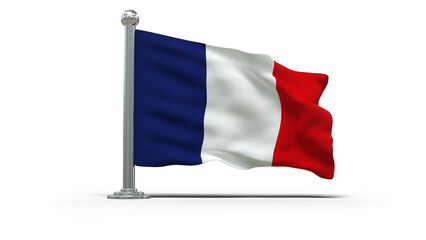 mini drapeau Français sur pied - posé sur le sol - fond transparent