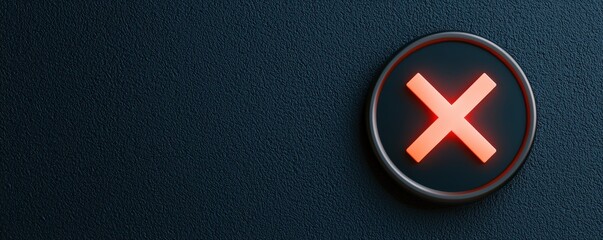 spam call phone report concept. Red cross symbol on a textured dark background.