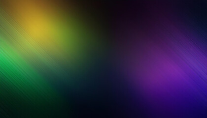 Abstract texture purple yellow green gradient defocused ultraviolet radiance soft texture on dark black abstract empty space background. Neon blur glow. Color light overlay. Copy space.