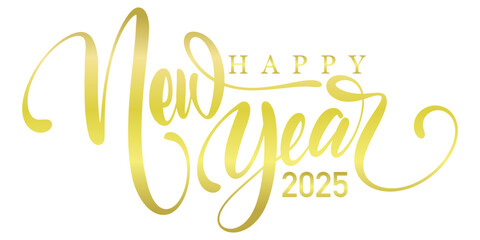 Happy new year 2025 lettering typography vector eps