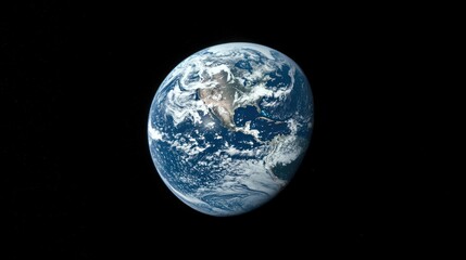 Naklejka premium Stunning View of Earth from Space: A Blue Marble in the Vastness of Space