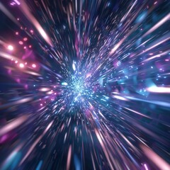 Futuristic speed motion with blue and red rays of light abstract background