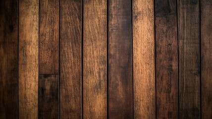 Obraz premium Rustic wooden plank texture in warm brown tones, arranged vertically