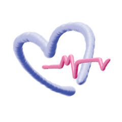 Heart Rate Symbol Illustration in Pastel Tones