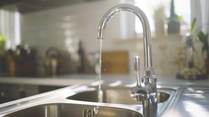 Luxury Water Faucet in Modern Kitchen Interior Design