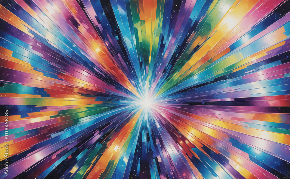 Poster a colorful explosion of light and color. the colors are bright and vibrant, creating a sense of ener