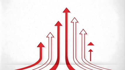 red arrow on white background