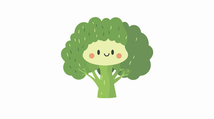 Fototapeta premium Kawaii Cute Broccoli Silhouette for Healthy Eating Promotion