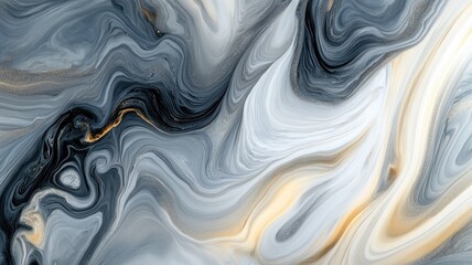 Obraz premium Abstract image with swirling grey, white, black, and hints of yellow