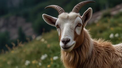 Fototapeta premium Majestic Goat Portrait