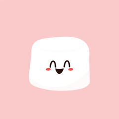 Marshmallow cartoon. marshmallow character design. Marshmallow vector.